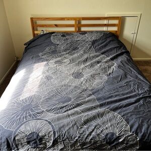 Marimekko Slate White Print Cotton Duvet Cover Modern Home Bedding Queen Size